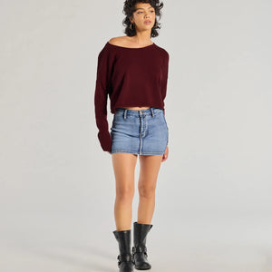 Classic Chic Asymmetrical Cropped Pullover Sweater