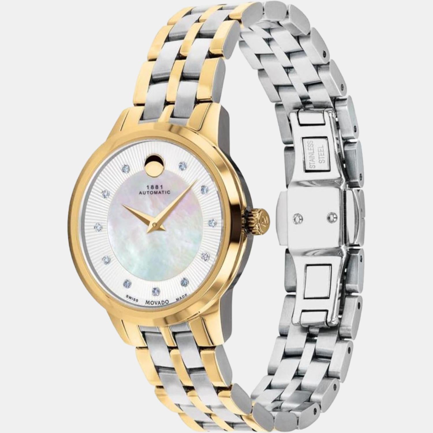 1881 Automatic Women Automatic White Dial Analog Stainless Steel Watch 0607489M