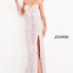 Sequin Fitted Sleeveless Slit Gown by Jovani 06109