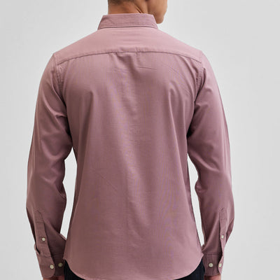 Mauve Solid Oxford Shirt