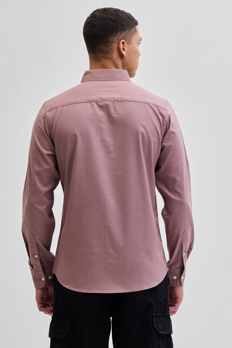 Mauve Solid Oxford Shirt
