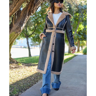 Runway Ready Convertible Faux Leather Trench Coat