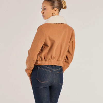 Cozy Cool Faux Wool Sherpa Collar Trucker Jacket