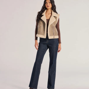 Luxe And Cozy Faux Sherpa Trim Oversized Vest