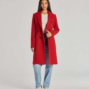 Sophisticated Layers Double-Breasted Faux Wool Trench Coat
