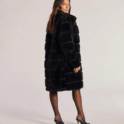 Timeless Glam Faux Fur Trench Coat