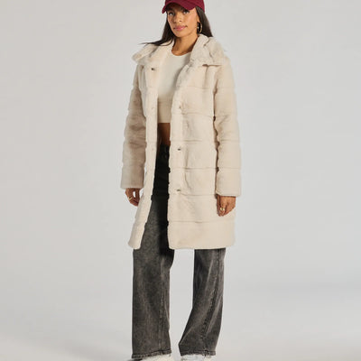 Timeless Glam Faux Fur Trench Coat