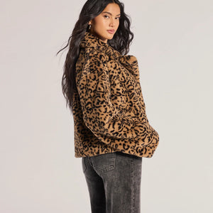 Luxe Glam Leopard Print Faux Fur Jacket