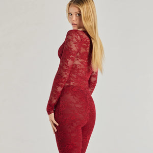Delicate Flair Floral Lace Tie-Front Top