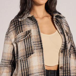 On-Point Plaid Faux Wool Shacket
