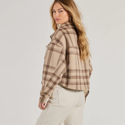 Perfectly Plaid Woven Oversized Cropped Shacket