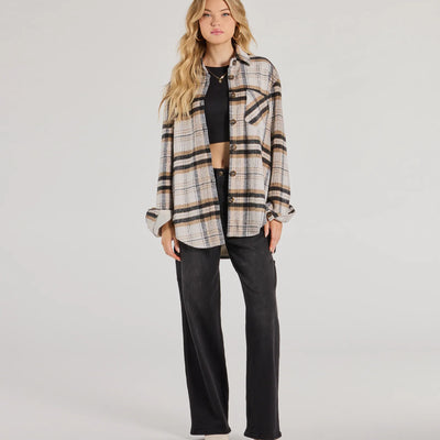 Cozy Layer Plaid Woven Shacket