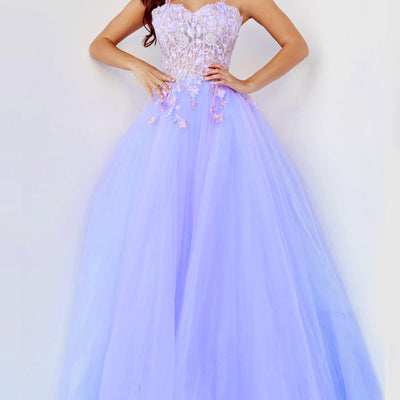 Applique Sleeveless A-line Gown by Jovani 06207