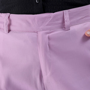 Women's Purple Flare Solid Trouser With Elasticated Waistband