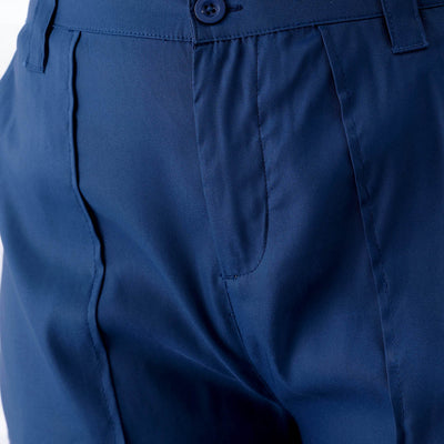 Women's Blue Flare Solid Elasticated Cargo Trouser