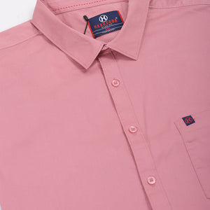 Men's Plus Size Pink Regular Fit Solid Casual Shirt