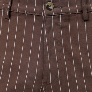 Men's Brown Relaxed Fit Striped Cargo