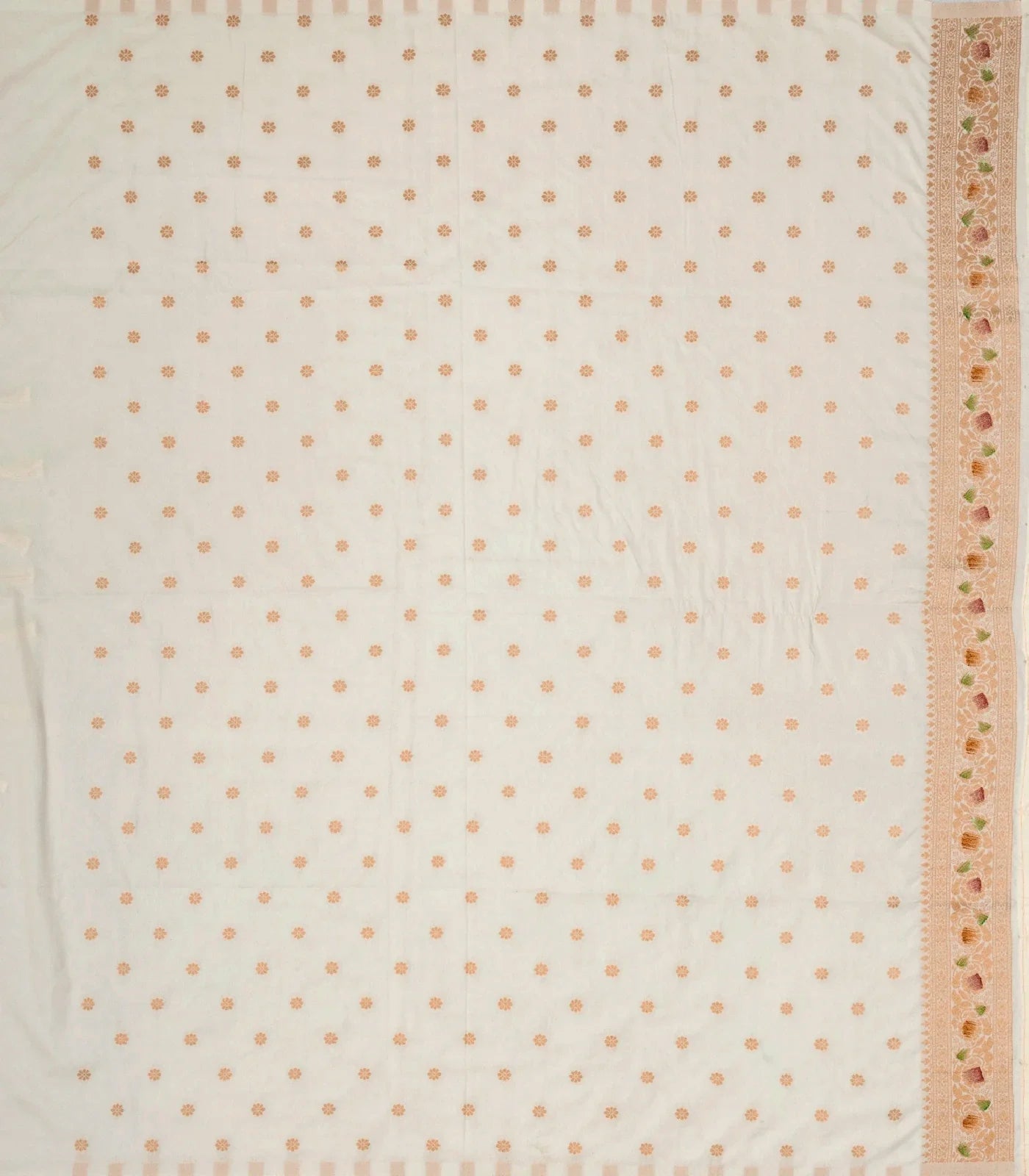 Off White Woven Blended Dupion Saree With Konia Butta Motifs