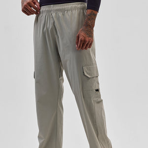 Light Grey Relaxed Fit Parachute Pants