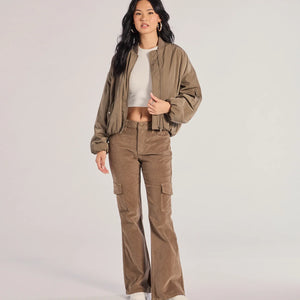 Effortless And Cool Corduroy Cargo Flare Pants