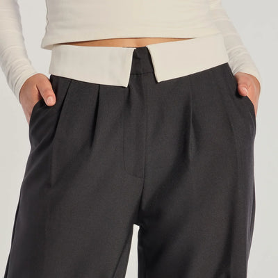 First Look Contrast Wide-Leg Pants