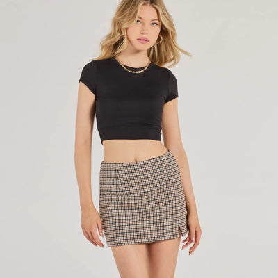Plaid Perfection Faux Wool Mini Skort