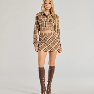 Plaid Appeal A-Line Skort