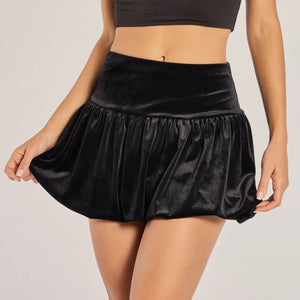 Luxe Impression Velvet Bubble Skort