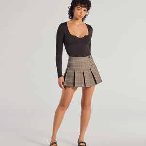 So Retro Pleated Plaid Skort