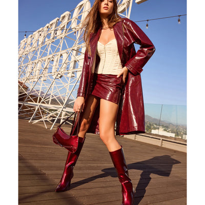 Chic Authority Faux Leather Skort