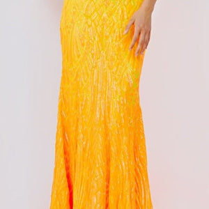 Sequin Fitted One Shoulder Gown by Jovani 06469