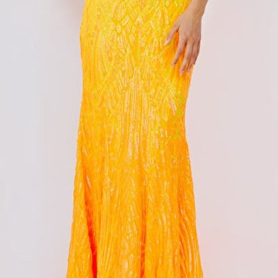 Sequin Fitted One Shoulder Gown by Jovani 06469