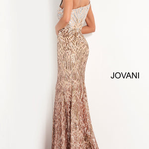 Sequin Fitted One Shoulder Gown by Jovani 06469