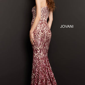Sequin Fitted One Shoulder Gown by Jovani 06469