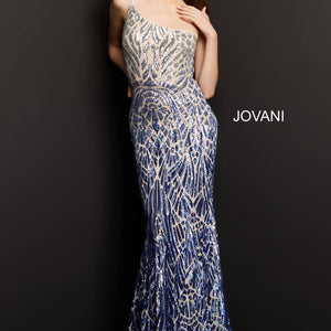 Sequin Fitted One Shoulder Gown by Jovani 06469