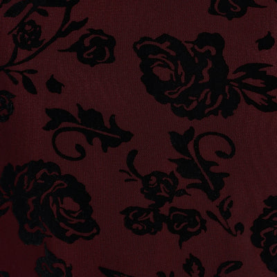 Luxe Wonder Flocked Velvet Floral Midi Skirt