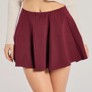 Trendy Twirl Pleated Ponte Skater Skirt