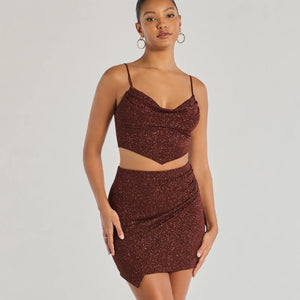 Glowing Radiance Glitter Mini Skirt