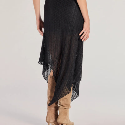 Boho Style Sheer Lace Asymmetric Midi Skirt