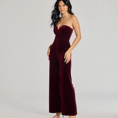 The Glam Factor Sleeveless Velvet Jumpsuit