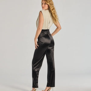 Radiant Era Glitter Lurex And Satin Jumpsuit