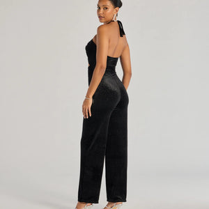 Here To Party Glitter Knit Cutout Jumpsuit