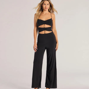 Double Take Wide-Leg Cutout Jumpsuit