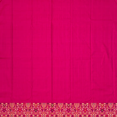 Cardamom Green Handloom Kanchipuram Korvai Silk Saree With Meena Border