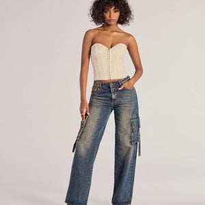 Trendsetter High-Rise Wide-Leg Cargo Jeans