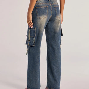 Trendsetter High-Rise Wide-Leg Cargo Jeans