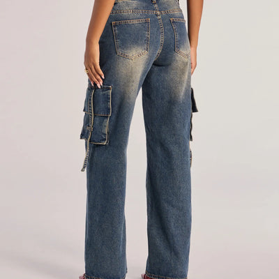Trendsetter High-Rise Wide-Leg Cargo Jeans