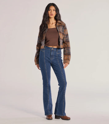 Seamlessly Chic High-Rise Bootcut Denim Jeans