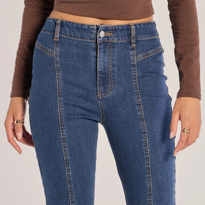 Seamlessly Chic High-Rise Bootcut Denim Jeans
