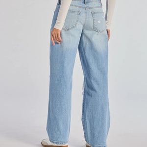 Chill Vibes Only Baggy Destructed Denim Jeans